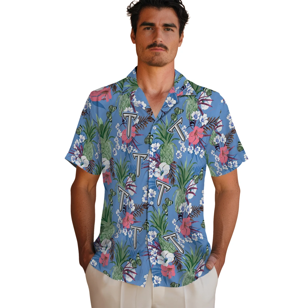 Troy Trojans Hawaiian Shirt - Pineapple Bouquet troy trojans pineapple bouquet best sky blue hawaiian shirts fashion forward