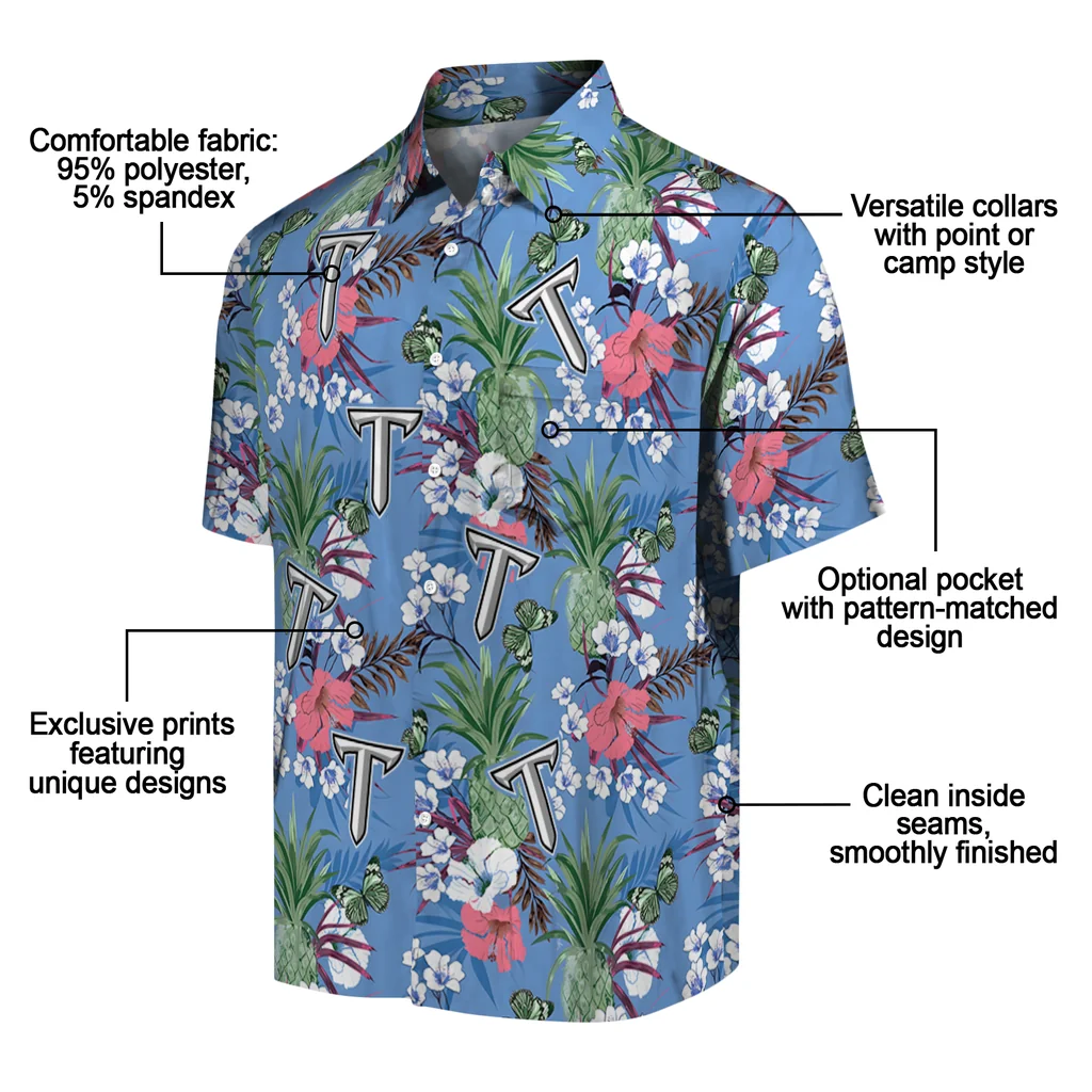 Troy Trojans Hawaiian Shirt - Pineapple Bouquet troy trojans pineapple bouquet best sky blue hawaiian shirts new arrival