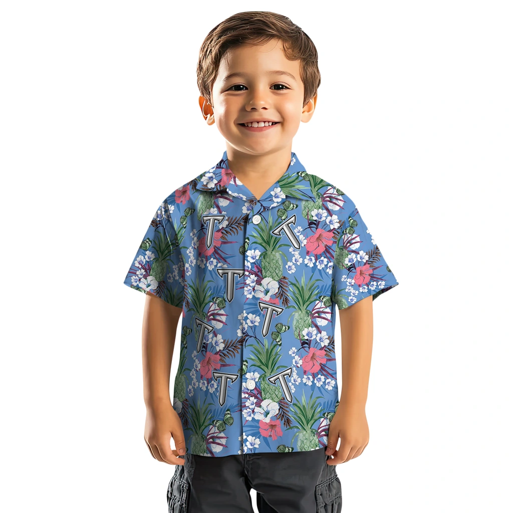 Troy Trojans Hawaiian Shirt - Pineapple Bouquet troy trojans pineapple bouquet best sky blue hawaiian shirts top rated