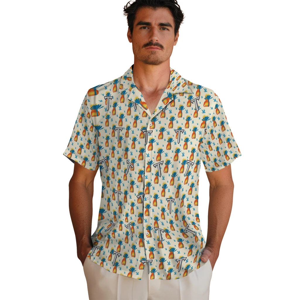 Troy Trojans Hawaiian Shirt - Pineapple Delight troy trojans pineapple delight beige hawaiian shirts fashion forward