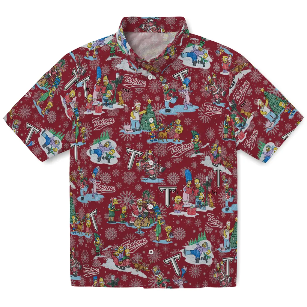 Troy Trojans Hawaiian Shirt - Simpsons Christmas troy trojans simpsons christmas red hawaiian shirts best selling