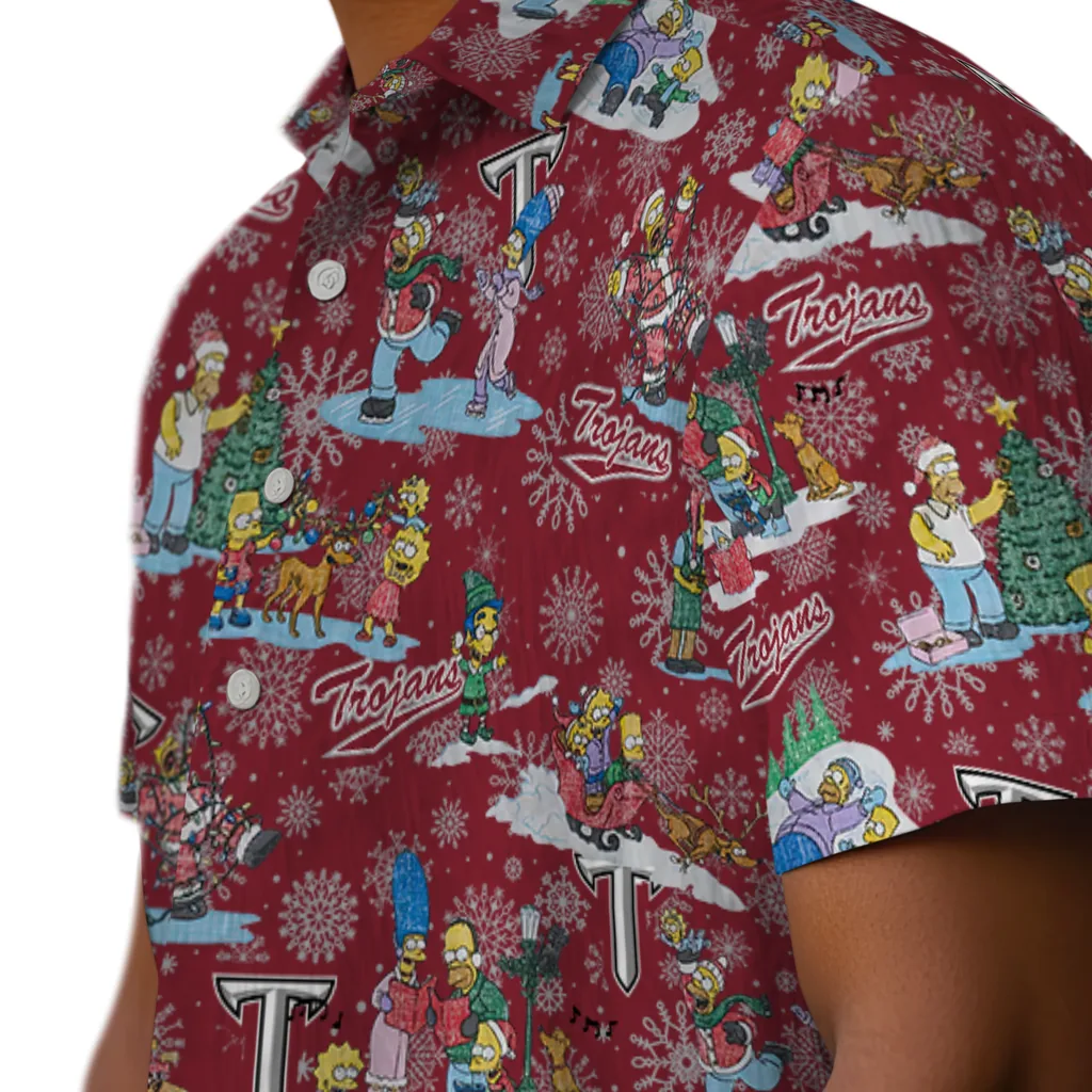Troy Trojans Hawaiian Shirt - Simpsons Christmas troy trojans simpsons christmas red hawaiian shirts trendy