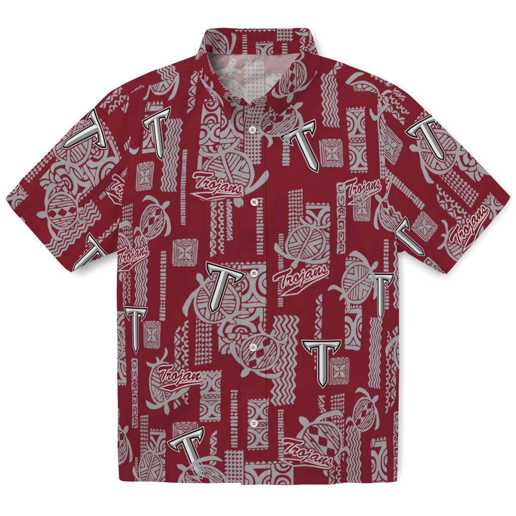 Troy Trojans Hawaiian Shirt - Turtle Lines troy trojans turtle lines red hawaiian shirts best selling