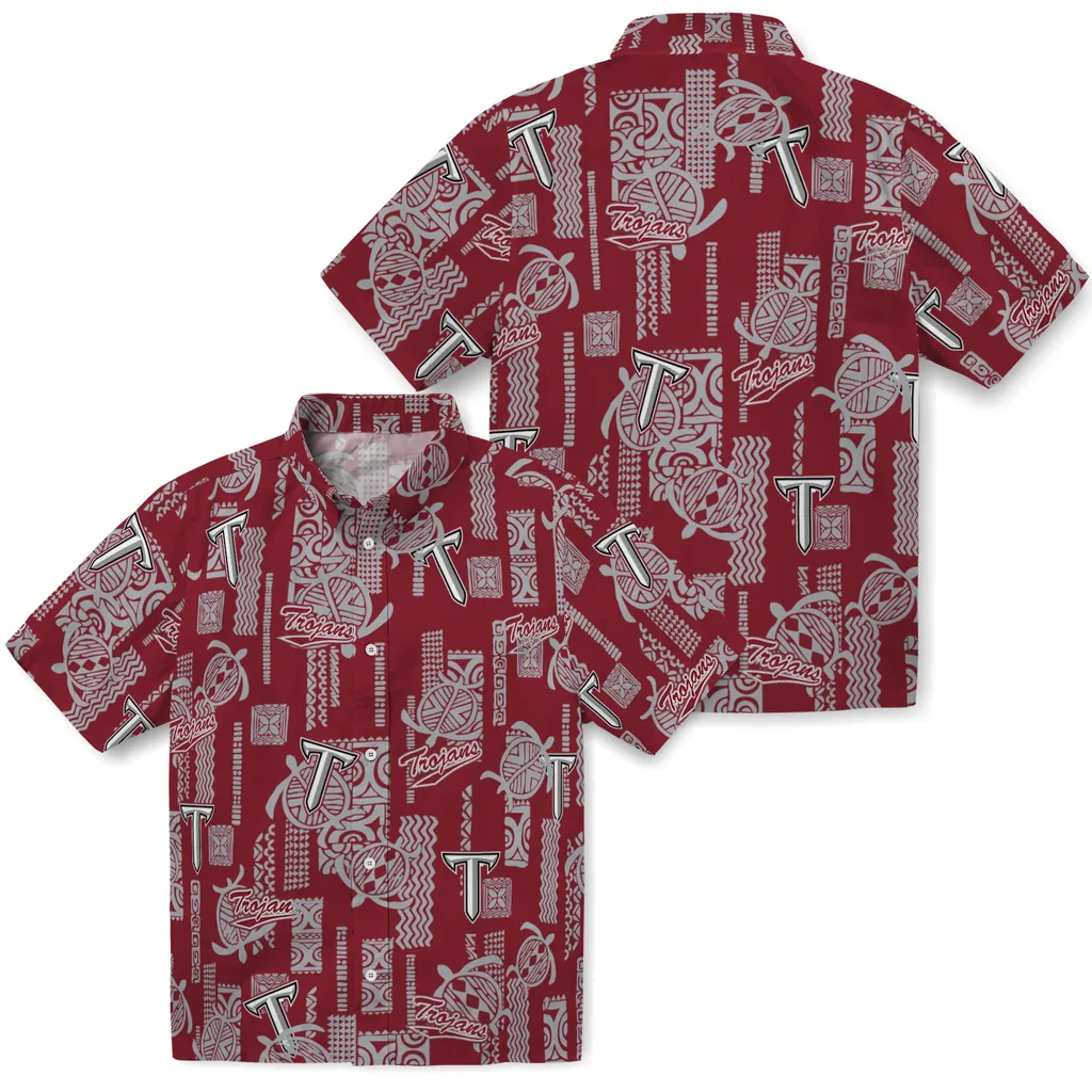 Troy Trojans Hawaiian Shirt - Turtle Lines troy trojans turtle lines red hawaiian shirts high quality