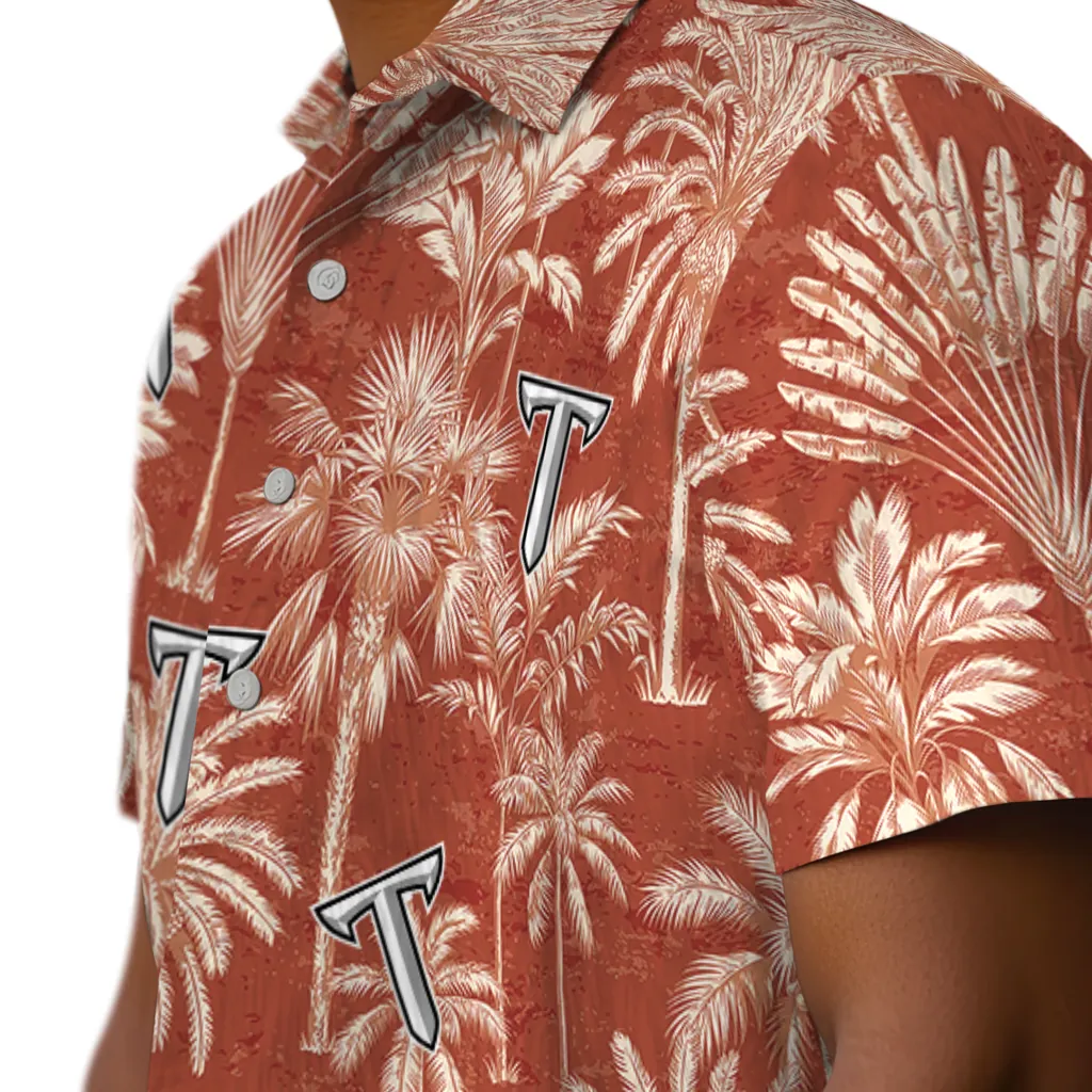 Troy Trojans Hawaiian Shirt - Vintage Palm Tree troy trojans palm shadows red hawaiian shirts trendy