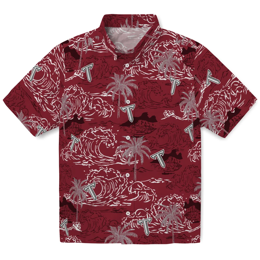 Troy Trojans Hawaiian Shirt - Wave Palm troy trojans wave palm red hawaiian shirts best selling