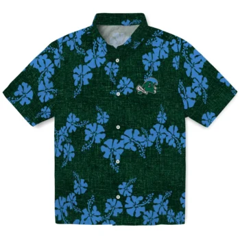 tulane green wave hibiscus petals green hawaiian shirts best selling