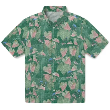 tulane green wave anthurium overlay green hawaiian shirts best selling