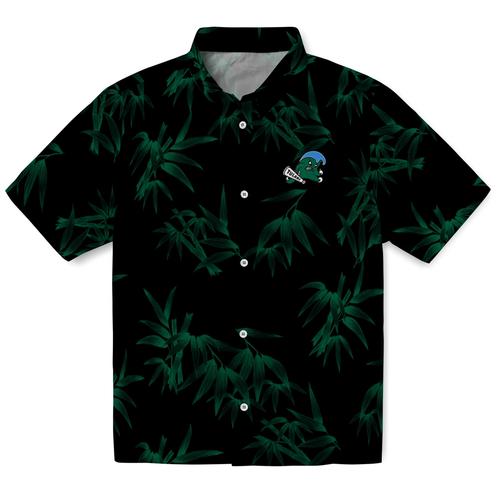 Tulane Green Wave Hawaiian Shirt - Bamboo Branches tulane green wave bamboo branches green black hawaiian shirts best selling