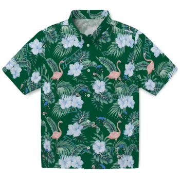tulane green wave flamingo palms green hawaiian shirts best selling