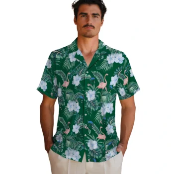 tulane green wave flamingo palms green hawaiian shirts fashion forward