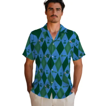 tulane green wave balloon plaid green hawaiian shirts fashion forward