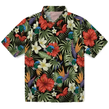 tulane green wave hibiscus bird hawaiian shirts best selling