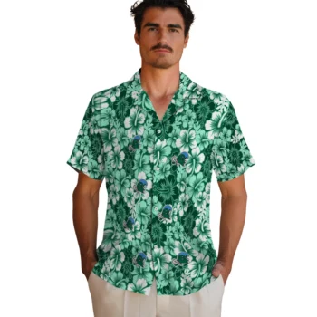 tulane green wave hibiscus blooms green hawaiian shirts fashion forward