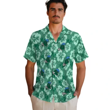 tulane green wave hibiscus cluster green hawaiian shirts fashion forward