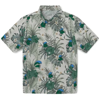 tulane green wave hibiscus designs beige hawaiian shirts best selling