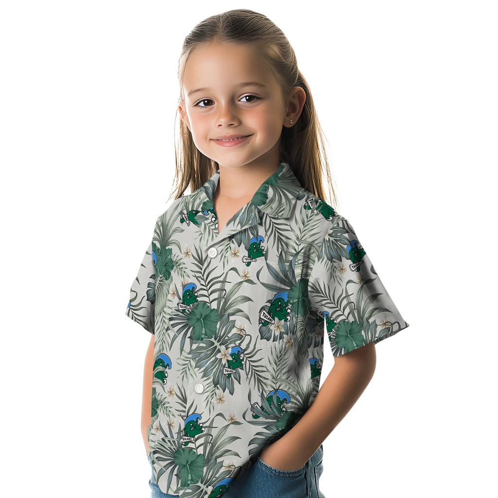 Tulane Green Wave Hawaiian Shirt - Hibiscus Designs tulane green wave hibiscus designs beige hawaiian shirts premium grade