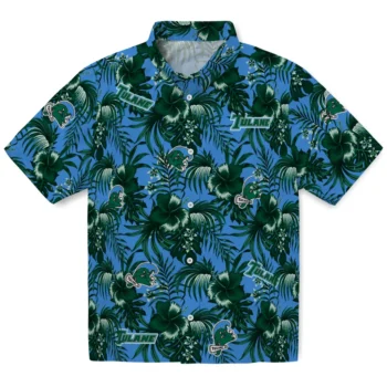tulane green wave hibiscus exotic green hawaiian shirts best selling