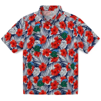 tulane green wave hibiscus fiesta red royal blue hawaiian shirts best selling