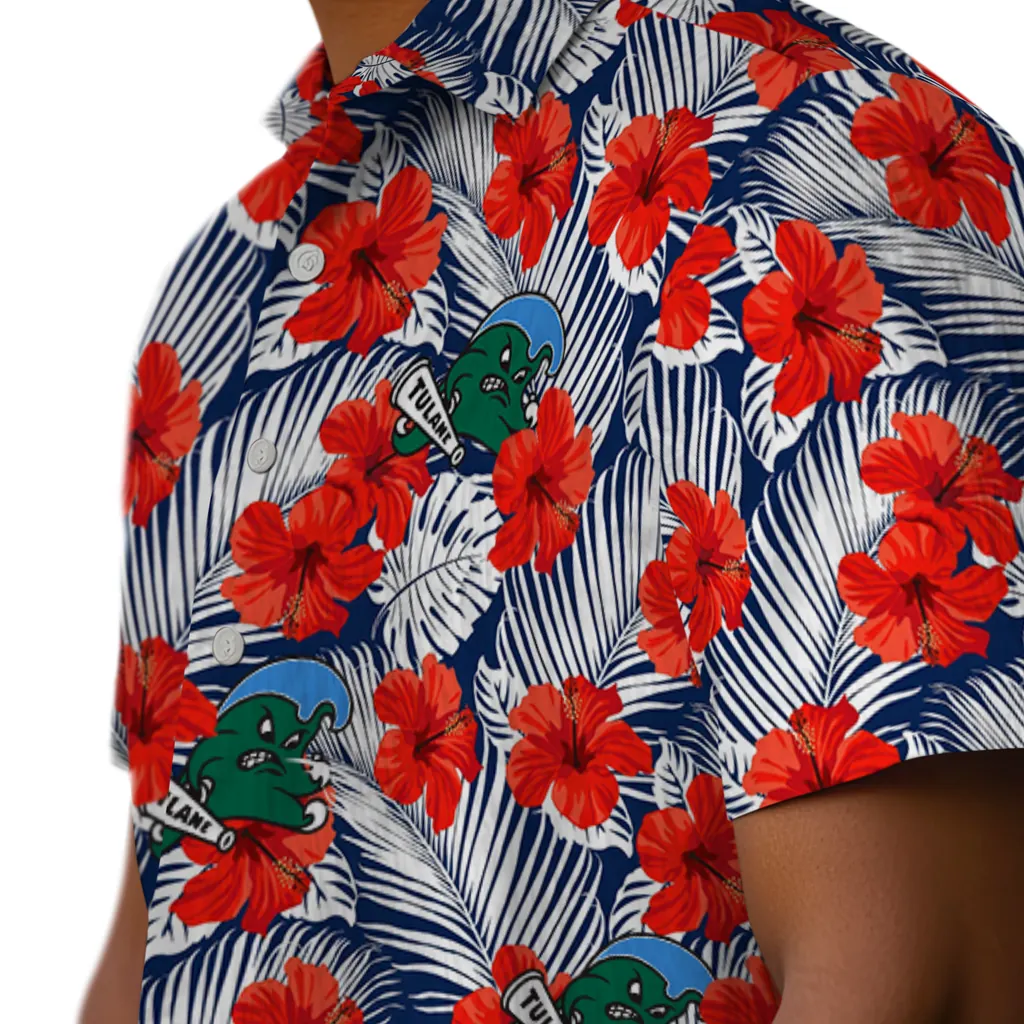 Tulane Green Wave Hawaiian Shirt - Hibiscus Fiesta tulane green wave hibiscus fiesta red royal blue hawaiian shirts trendy