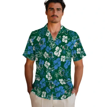 tulane green wave hibiscus bloom green hawaiian shirts fashion forward