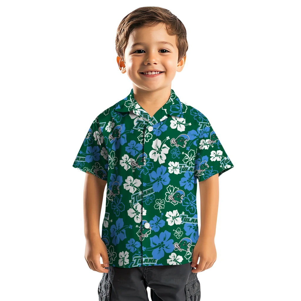 Tulane Green Wave Hawaiian Shirt - Hibiscus Flower Design tulane green wave hibiscus bloom green hawaiian shirts top rated