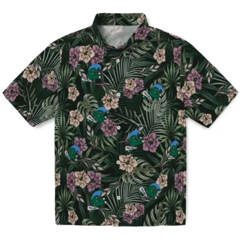tulane green wave hibiscus leaves pattern green hawaiian shirts best selling