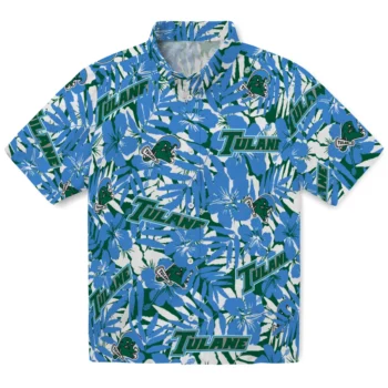 tulane green wave hibiscus overlay hawaiian shirts best selling