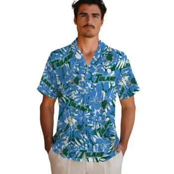 tulane green wave hibiscus overlay hawaiian shirts fashion forward
