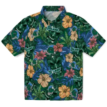 tulane green wave tiki jungle green hawaiian shirts best selling