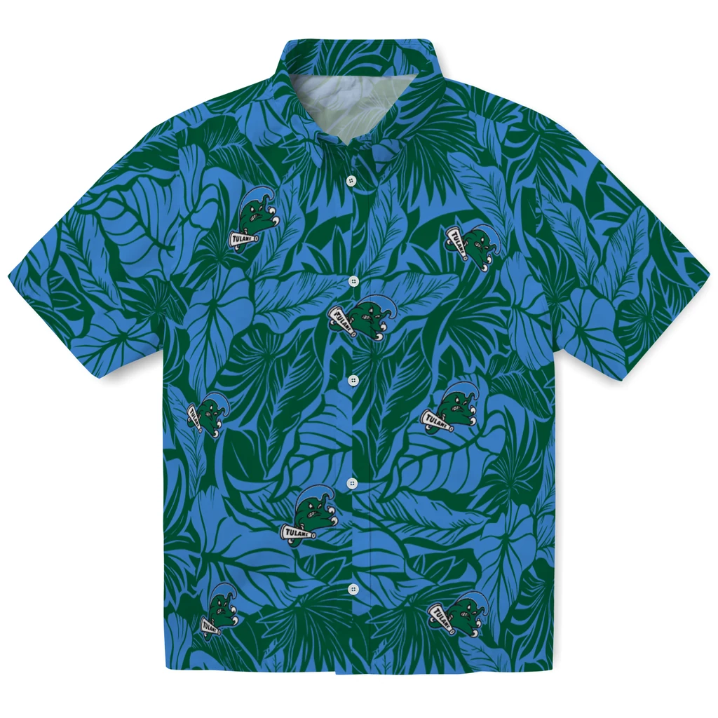 Tulane Green Wave Hawaiian Shirt - Monstera Layer tulane green wave monstera layer green hawaiian shirts best selling