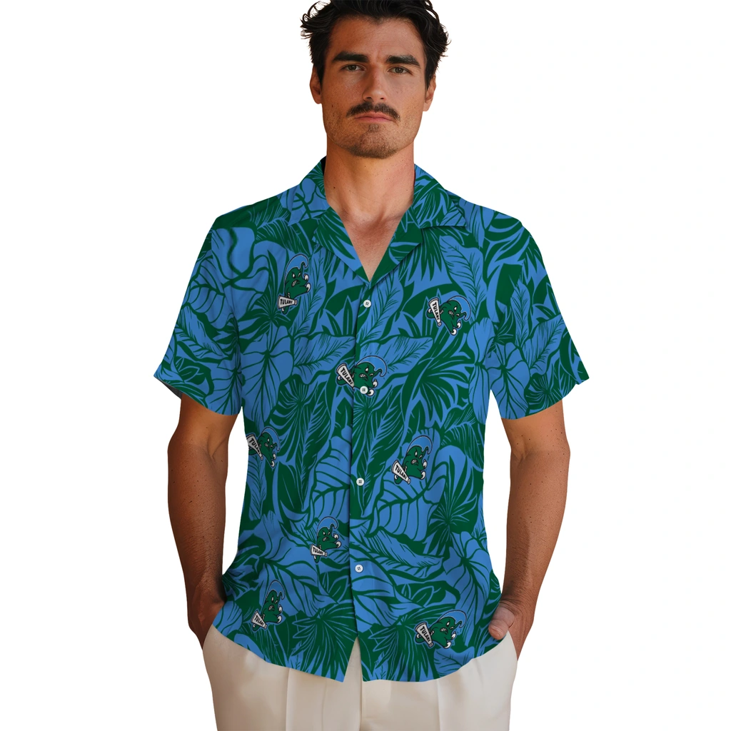 Tulane Green Wave Hawaiian Shirt - Monstera Layer tulane green wave monstera layer green hawaiian shirts fashion forward
