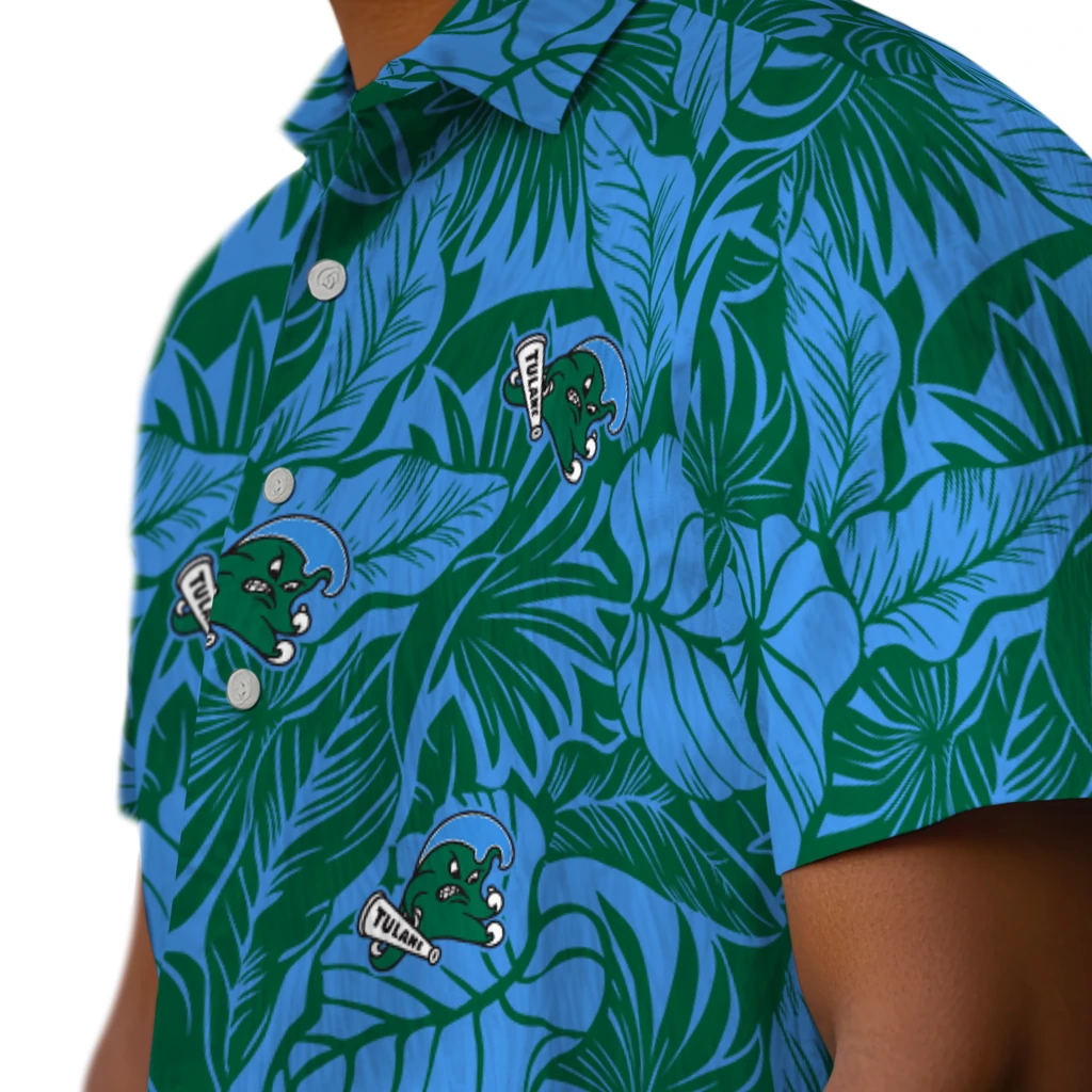 Tulane Green Wave Hawaiian Shirt - Monstera Layer tulane green wave monstera layer green hawaiian shirts trendy