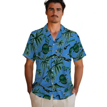 tulane green wave palm sunset hawaiian shirts fashion forward