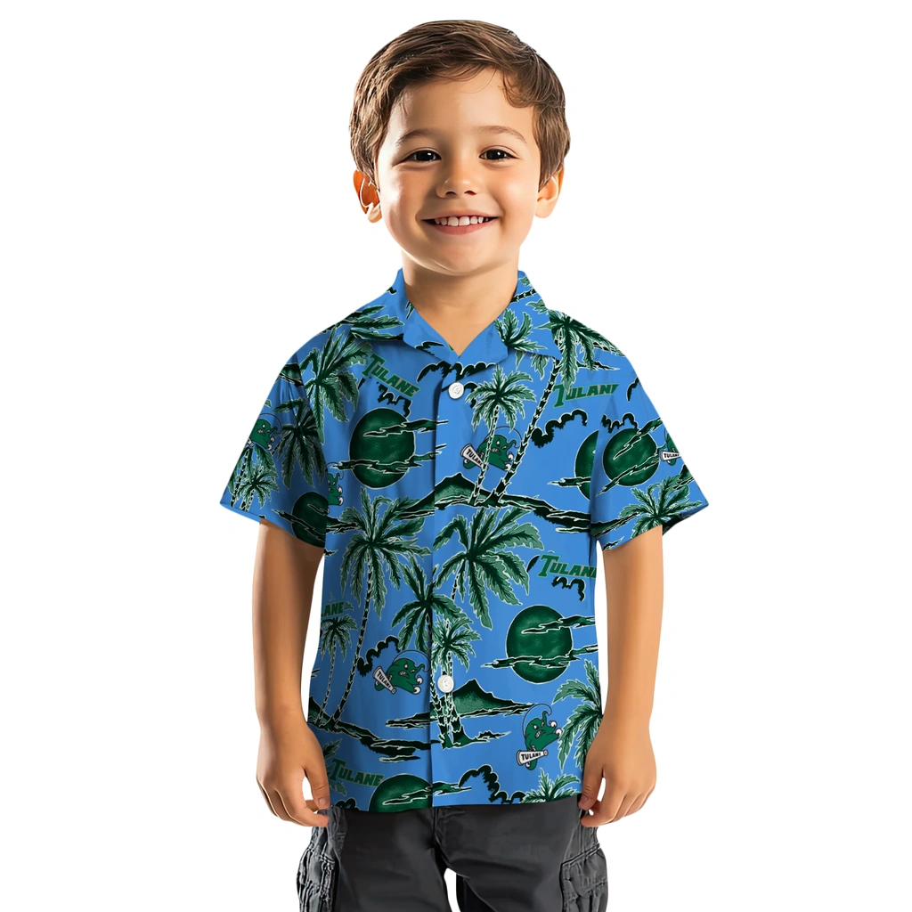 Tulane Green Wave Hawaiian Shirt - Palm Sunset tulane green wave palm sunset hawaiian shirts top rated