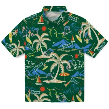tulane green wave palm tree island green hawaiian shirts best selling