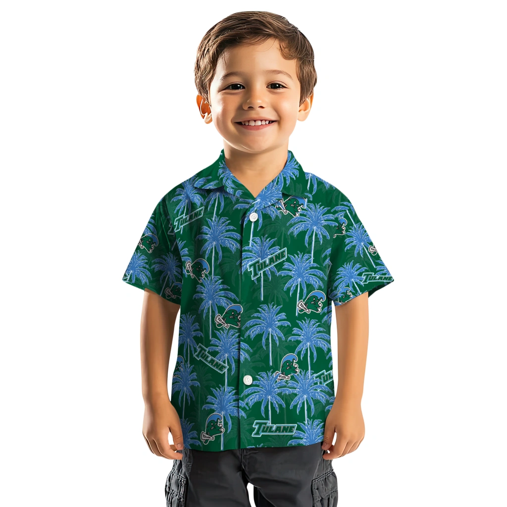 Tulane Green Wave Hawaiian Shirt - Palm Tree Motif tulane green wave palm grove green hawaiian shirts top rated