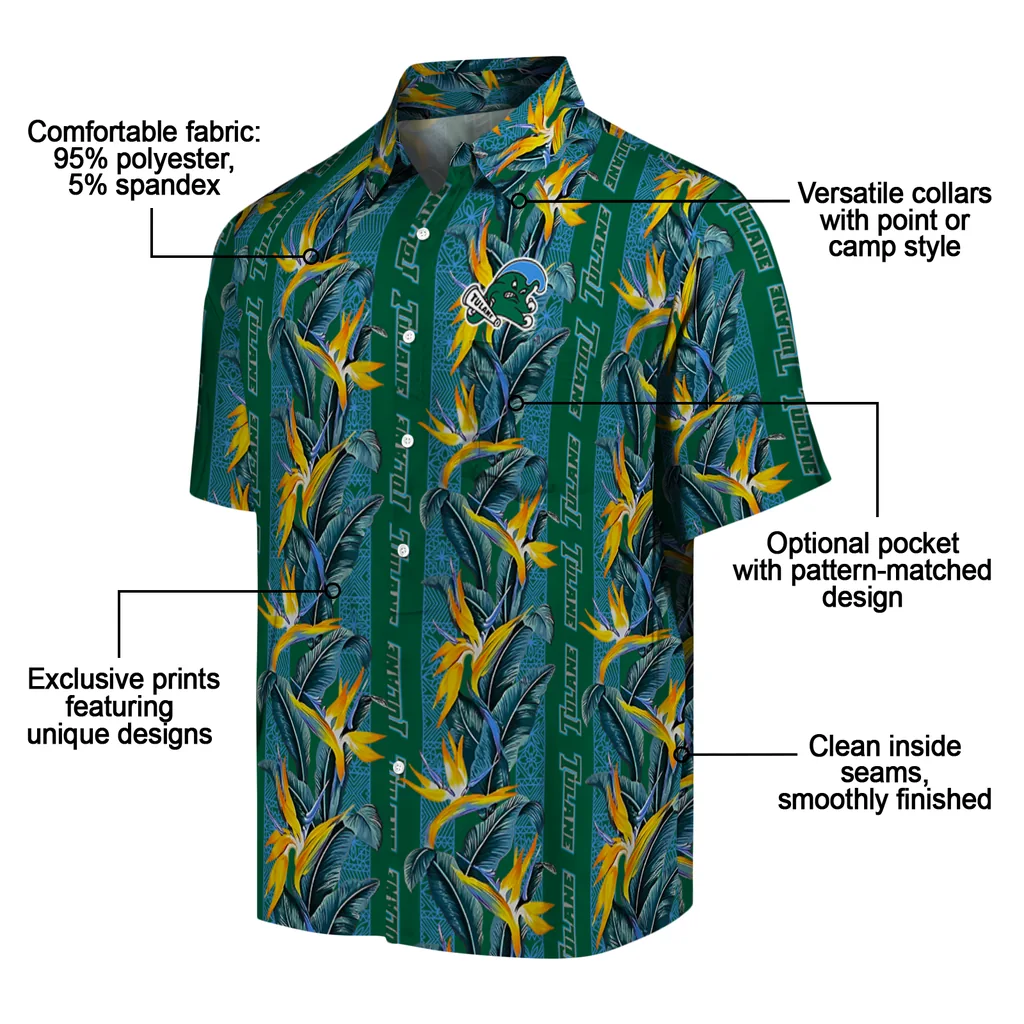 Tulane Green Wave Hawaiian Shirt - Paradise Vines tulane green wave paradise vines green hawaiian shirts new arrival