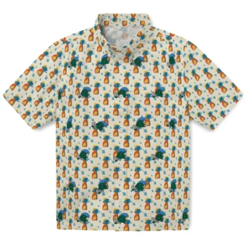 tulane green wave pineapple delight beige hawaiian shirts best selling