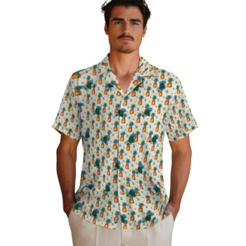 tulane green wave pineapple delight beige hawaiian shirts fashion forward