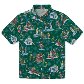 tulane green wave simpsons christmas green hawaiian shirts best selling