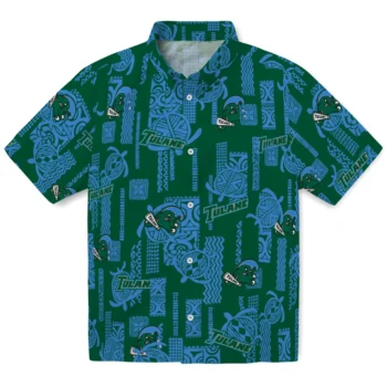 tulane green wave turtle lines green hawaiian shirts best selling