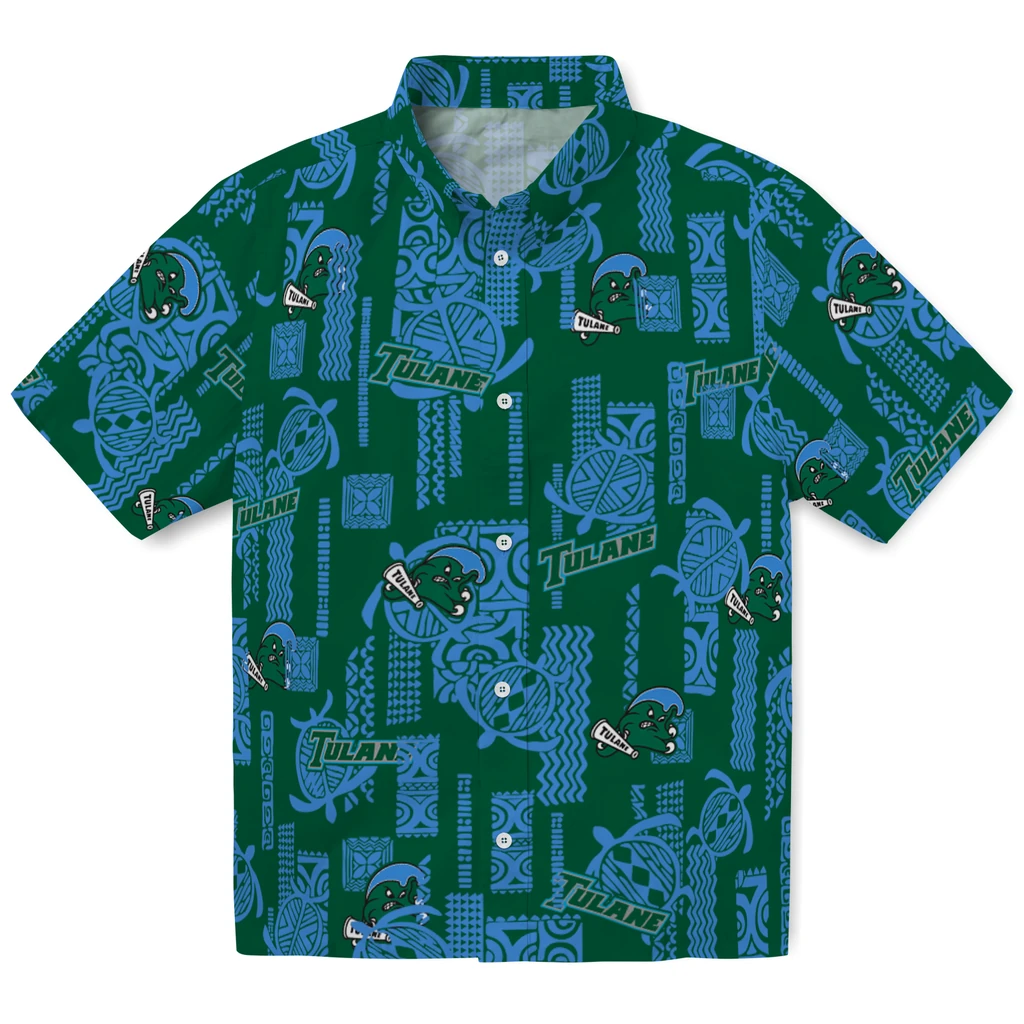Tulane Green Wave Hawaiian Shirt - Turtle Lines tulane green wave turtle lines green hawaiian shirts best selling