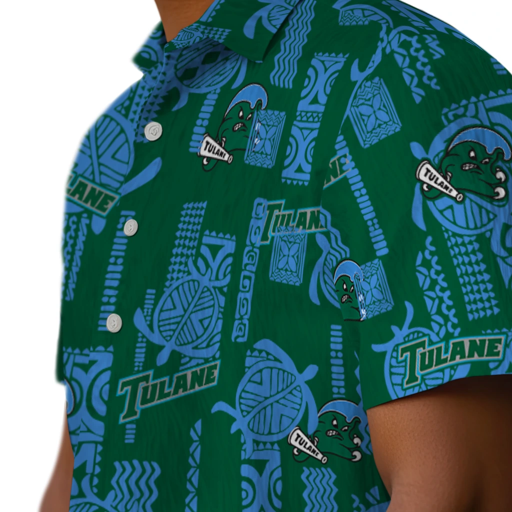Tulane Green Wave Hawaiian Shirt - Turtle Lines tulane green wave turtle lines green hawaiian shirts trendy