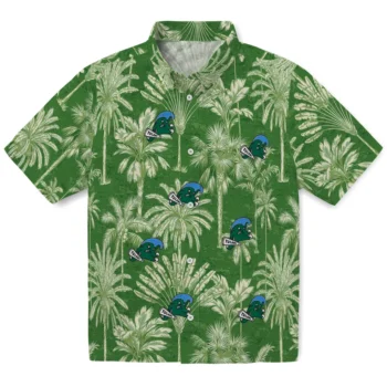 tulane green wave palm shadows green hawaiian shirts best selling
