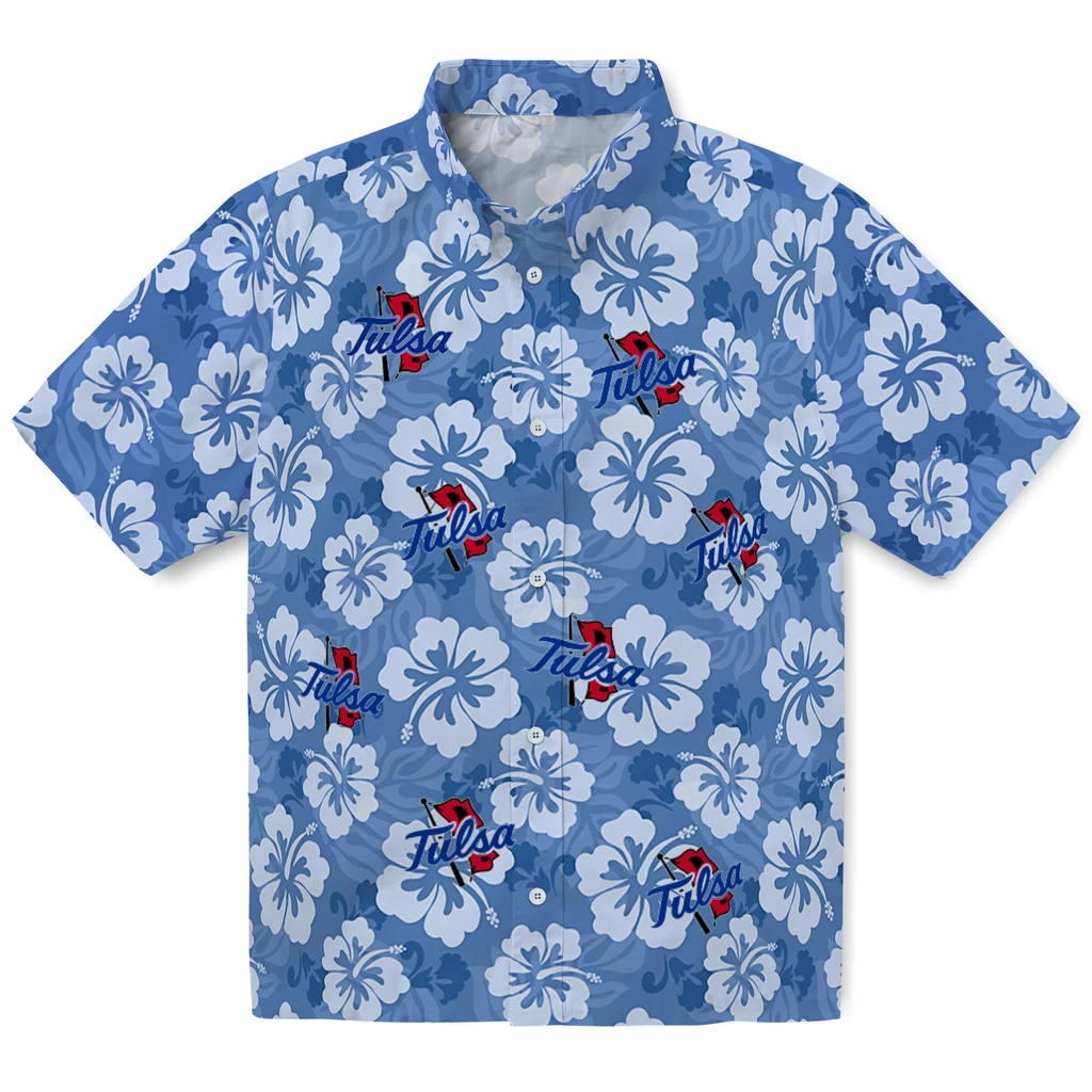 Tulsa Golden Hurricane Hawaiian Shirt - Hibiscus Cluster tulsa golden hurricane hibiscus cluster blue hawaiian shirts best selling