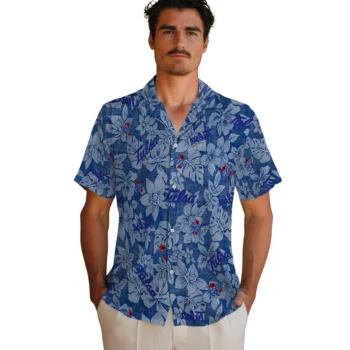 tulsa golden hurricane hibiscus oasis blue hawaiian shirts fashion forward