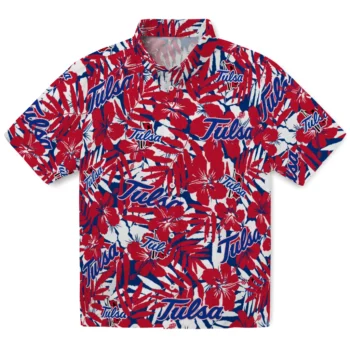 tulsa golden hurricane hibiscus overlay hawaiian shirts best selling