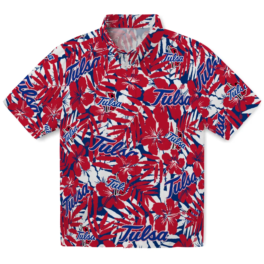 Tulsa Golden Hurricane Hawaiian Shirt - Hibiscus Overlay tulsa golden hurricane hibiscus overlay hawaiian shirts best selling