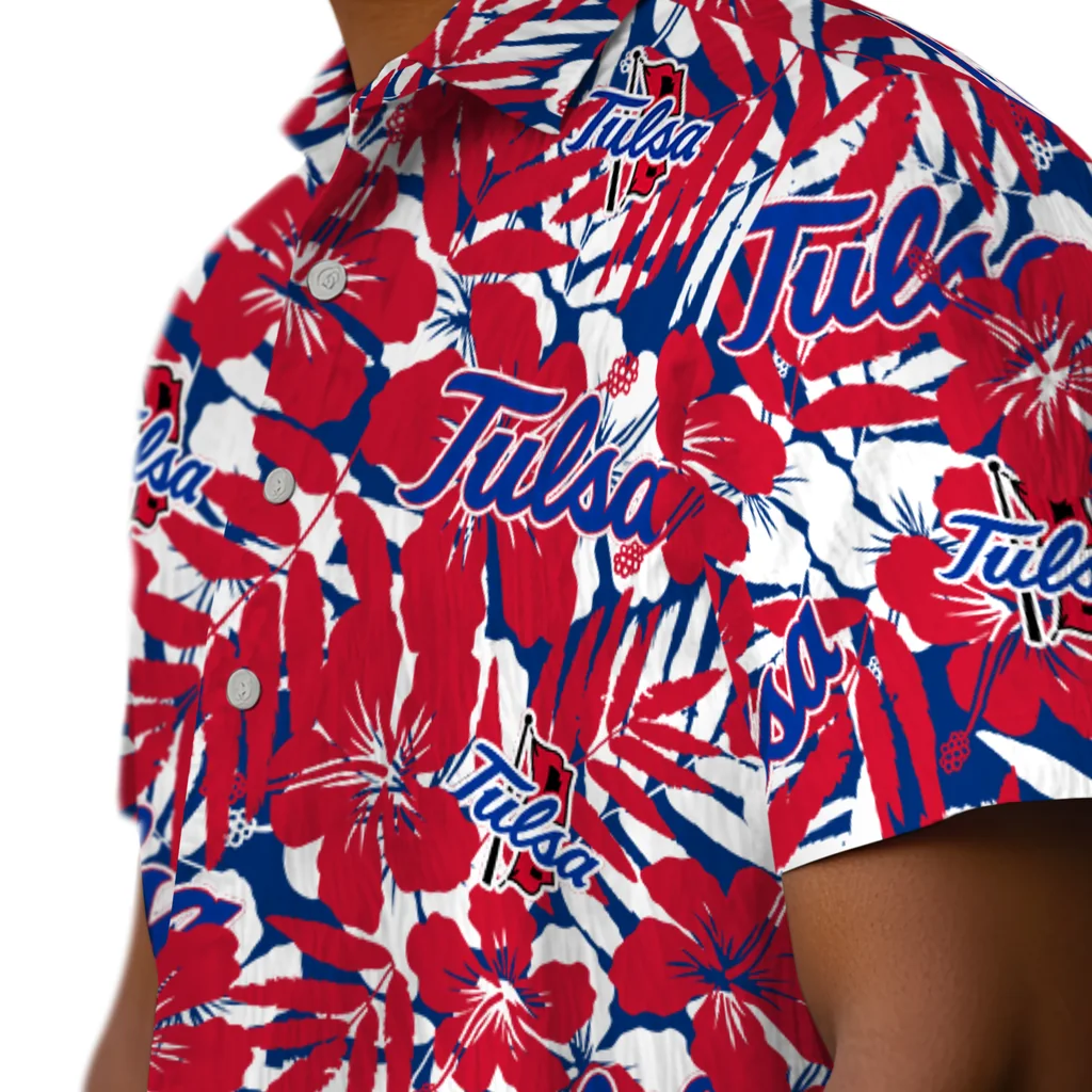 Tulsa Golden Hurricane Hawaiian Shirt - Hibiscus Overlay tulsa golden hurricane hibiscus overlay hawaiian shirts trendy